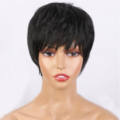 5 Packs Simple Style Holiday Home High Temperature Wire Long Bangs Short Straight Hair Wigs