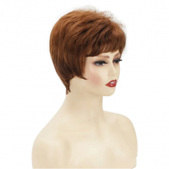3 Packs Fashion Light Brown Casual High Temperature Wire Side Points Short Curly Hair Wigs