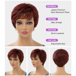 3 Packs Simple Style Casual High Temperature Wire Side Fringe Short Curly Hair Wig Net